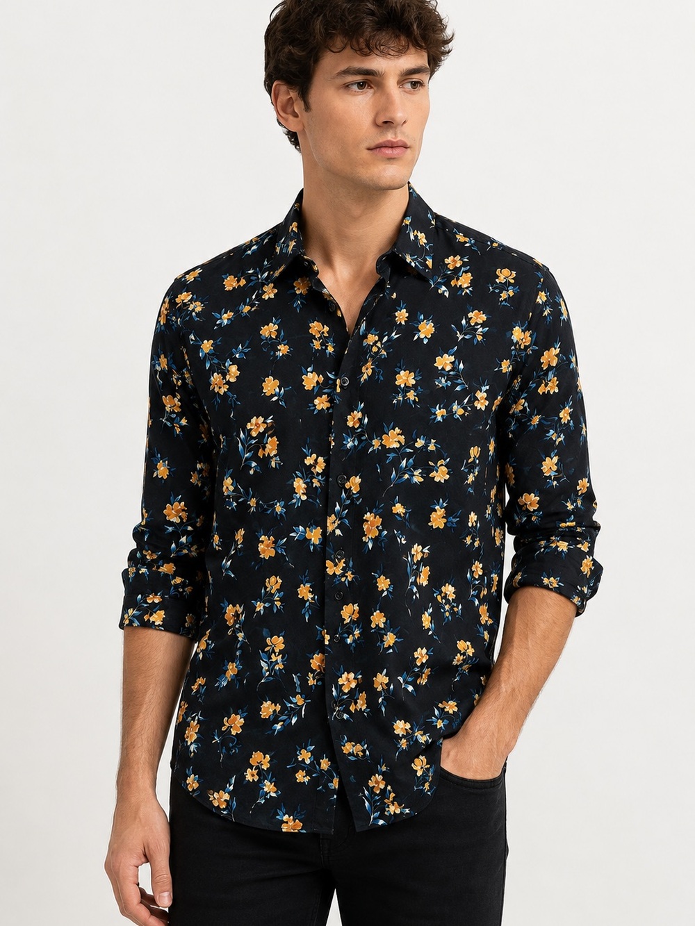 The Kooples Autumn Blossom Floral Relaxed Button Down Shirt M NWT